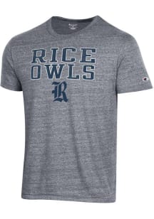 Champion Rice Owls Grey Tri-Blend Short Sleeve Fashion T Shirt