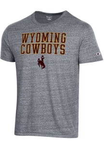 Champion Wyoming Cowboys Grey Tri-Blend Short Sleeve Fashion T Shirt