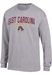 Champion East Carolina Pirates Grey Jersey Long Sleeve T Shirt