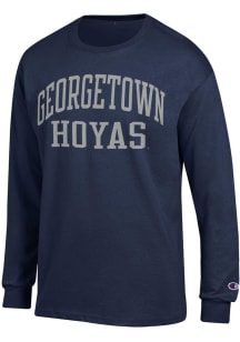 Champion Georgetown Hoyas Navy Blue Jersey Long Sleeve T Shirt