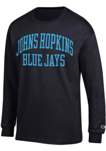 Champion Johns Hopkins Blue Jays Black Jersey Long Sleeve T Shirt