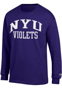 Champion NYU Violets Purple Jersey Long Sleeve T Shirt