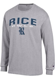 Champion Rice Owls Grey Jersey Long Sleeve T Shirt