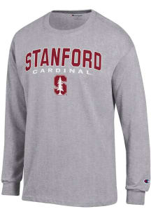 Champion Stanford Cardinal Grey Jersey Long Sleeve T Shirt