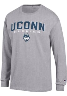 Champion UConn Huskies Grey Jersey Long Sleeve T Shirt