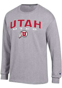 Champion Utah Utes Grey Jersey Long Sleeve T Shirt