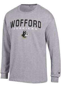 Champion Wofford Terriers Grey Jersey Long Sleeve T Shirt