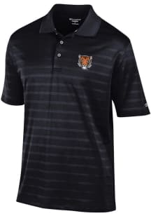 Champion Princeton Tigers Mens Black Textured Solid Short Sleeve Polo