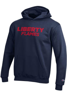 Champion Liberty Flames Youth Blue Powerblend Long Sleeve Hoodie