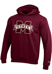 Champion Mississippi State Bulldogs Youth Red Powerblend Long Sleeve Hoodie