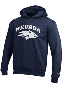 Champion Nevada Wolf Pack Youth Blue Powerblend Long Sleeve Hoodie