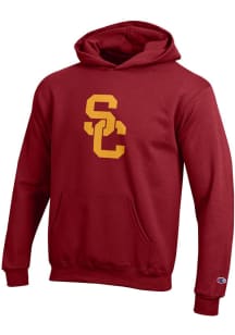 Champion USC Trojans Youth Red Powerblend Long Sleeve Hoodie