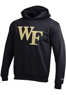 Champion Wake Forest Demon Deacons Youth Black Powerblend Long Sleeve Hoodie