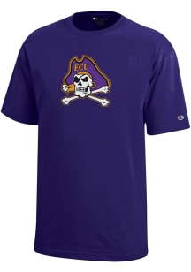 Champion East Carolina Pirates Youth Purple Core Short Sleeve T-Shirt