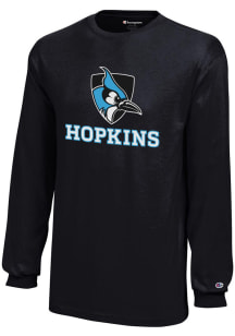 Champion Johns Hopkins Blue Jays Youth Black Core Long Sleeve T-Shirt