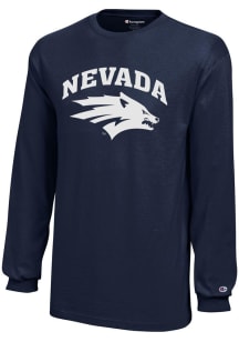Champion Nevada Wolf Pack Youth Blue Core Long Sleeve T-Shirt