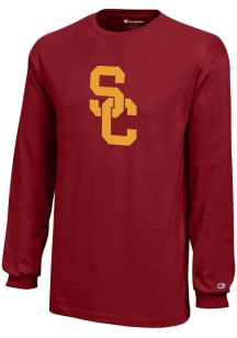 Champion USC Trojans Youth Red Core Long Sleeve T-Shirt