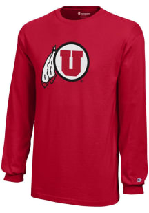 Champion Utah Utes Youth Red Core Long Sleeve T-Shirt