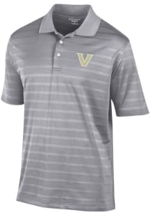 Champion Vanderbilt Commodores Mens Grey Textured Solid Short Sleeve Polo