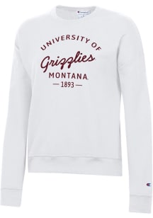 Champion Montana Grizzlies Womens White Powerblend Crew Sweatshirt