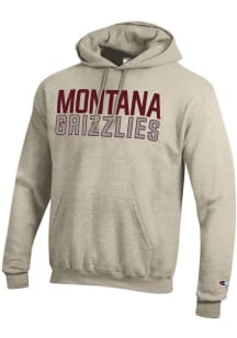 Champion Montana Grizzlies Mens Oatmeal Powerblend Long Sleeve Hoodie