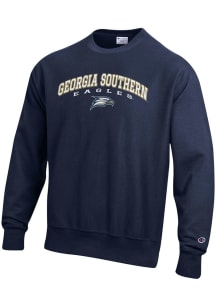 Champion Georgia Southern Eagles Mens Blue Reverse Weave Long Sleeve Crew Sweatshirt