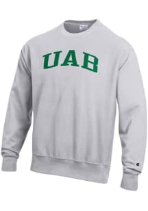 Champion UAB Blazers Mens Grey Reverse Weave Long Sleeve Crew Sweatshirt