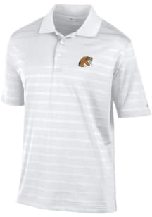 Champion Florida A&amp;M Rattlers Mens White Textured Solid Short Sleeve Polo