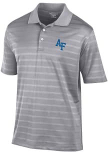 Champion Air Force Falcons Mens Grey Textured Solid Short Sleeve Polo