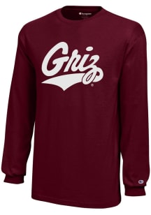 Champion Montana Grizzlies Youth Red Core Long Sleeve T-Shirt