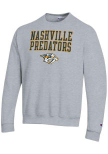 Champion Nashville Predators Mens Grey Powerblend Long Sleeve Crew Sweatshirt