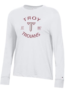 Champion Troy Trojans Womens White Core LS Tee