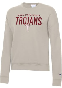 Champion Troy Trojans Womens Brown Powerblend Crew Sweatshirt