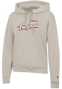 Champion Troy Trojans Womens Brown Powerblend Hooded Sweatshirt