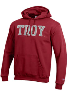 Champion Troy Trojans Mens Red Powerblend Long Sleeve Hoodie