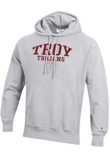 Champion Troy Trojans Mens Grey Reverse Weave Long Sleeve Hoodie