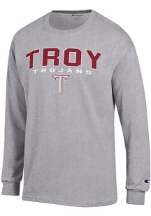 Champion Troy Trojans Grey Jersey Long Sleeve T Shirt