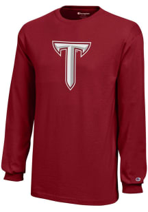 Champion Troy Trojans Youth Red Core Long Sleeve T-Shirt