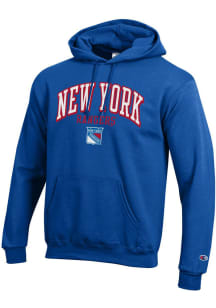 Champion New York Rangers Mens Blue Powerblend Long Sleeve Hoodie