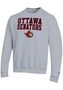 Champion Ottawa Senators Mens Grey Powerblend Long Sleeve Crew Sweatshirt
