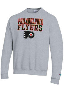 Champion Philadelphia Flyers Mens Grey Powerblend Long Sleeve Crew Sweatshirt
