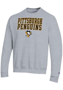Champion Pittsburgh Penguins Mens Grey Powerblend Long Sleeve Crew Sweatshirt