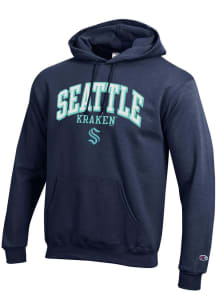 Champion Seattle Kraken Mens Blue Powerblend Long Sleeve Hoodie