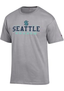 Champion Seattle Kraken Grey Jersey Short Sleeve T Shirt
