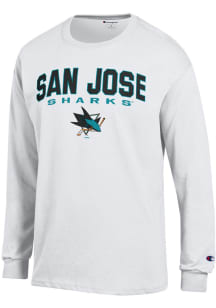 Champion San Jose Sharks White Jersey Long Sleeve T Shirt