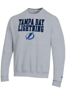 Champion Tampa Bay Lightning Mens Grey Powerblend Long Sleeve Crew Sweatshirt