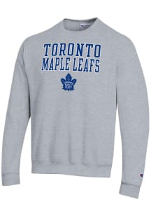 Champion Toronto Maple Leafs Mens Grey Powerblend Long Sleeve Crew Sweatshirt