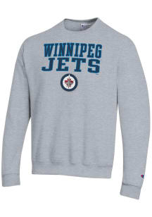Champion Winnipeg Jets Mens Grey Powerblend Long Sleeve Crew Sweatshirt