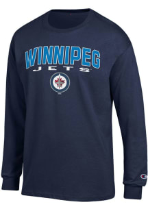 Champion Winnipeg Jets Blue Jersey Long Sleeve T Shirt