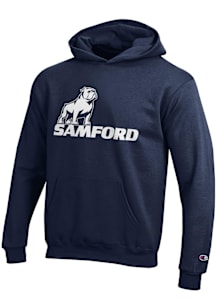 Champion Samford University Bulldogs Youth Navy Blue Powerblend Long Sleeve Hoodie